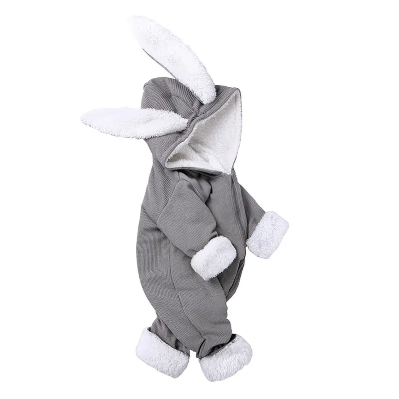 Winter bunny romper, Grey, US