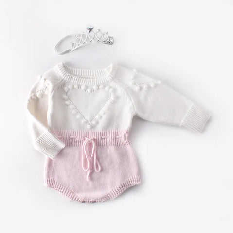 Knitted heart romper, BG