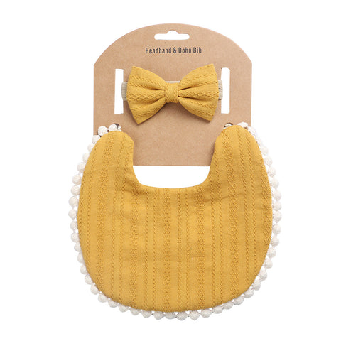 Mustard Bib and headband set