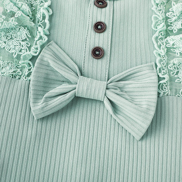 Lace mint romper and headband, BG