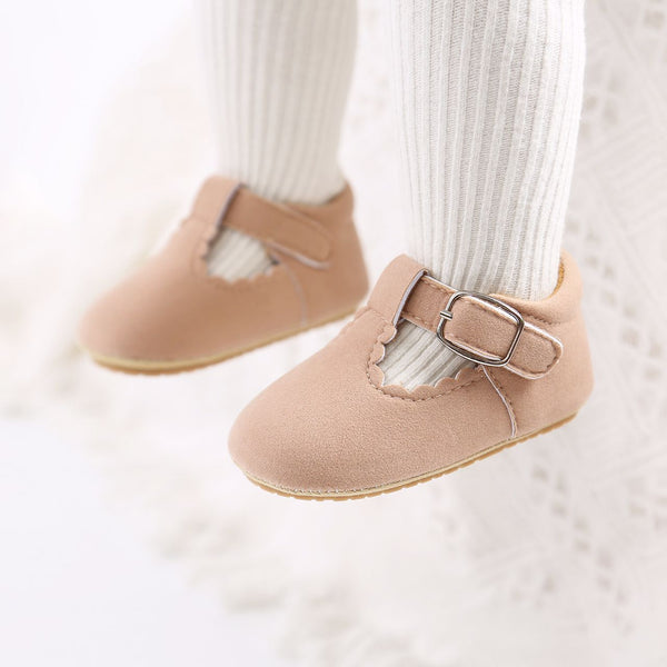 Buckle shoes- Brown, white and Pink