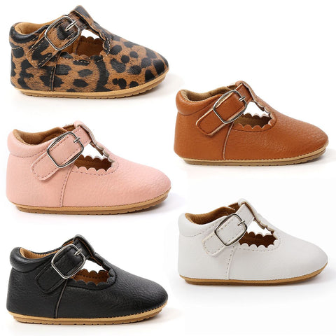 Buckle shoes- Brown, white and Pink