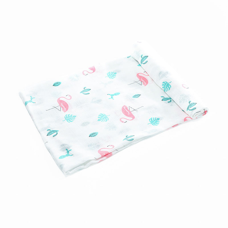 Flamingo, Bamboo and Cotton Muslin