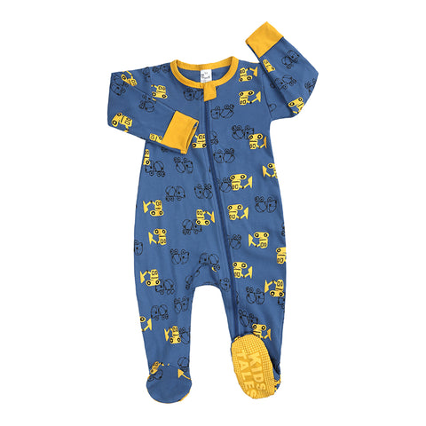 Machines footed Zip Romper, BB