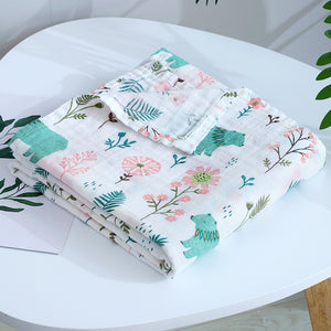 Floral Bear, Cotton Muslin