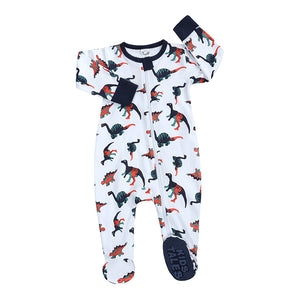 Little dino footed Zip romper, BB